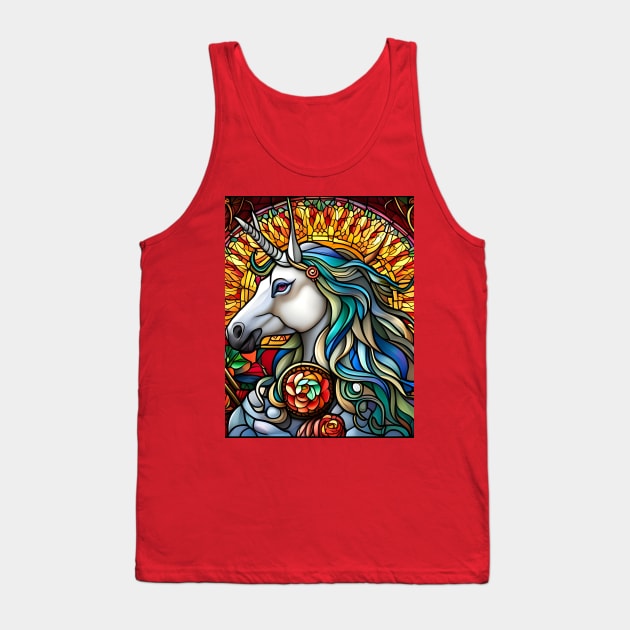 Stained Glass Unicorn Tank Top by Chance Two Designs